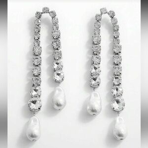 Seraphina Crystal Waterfall Pearl Drop Couture Earrings